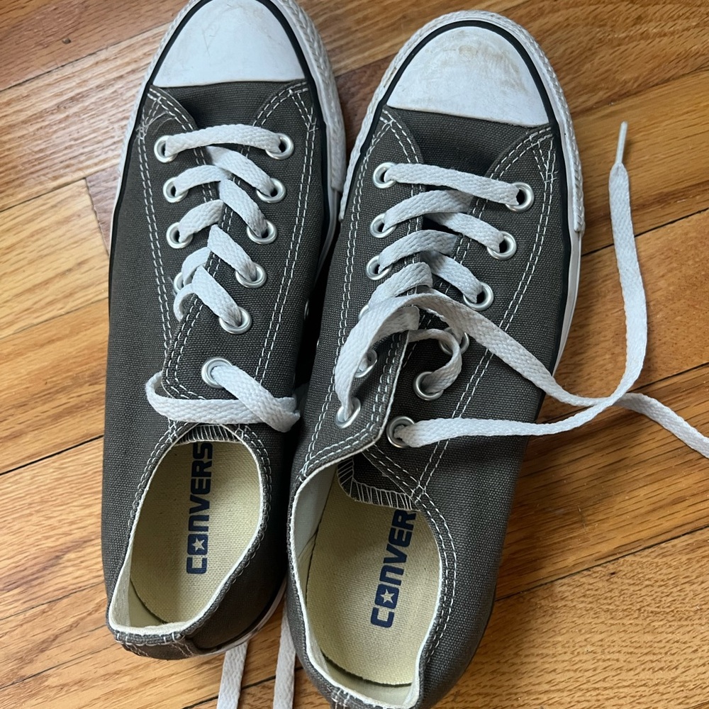 Converse Charcoal and White Low-Top Sneakers